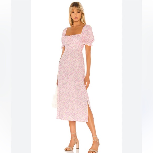 Faithfull the Brand Dresses & Skirts - Faithfull the Brand Revolve Evelyn Midi Dress Dusty Floral Pink Size Large